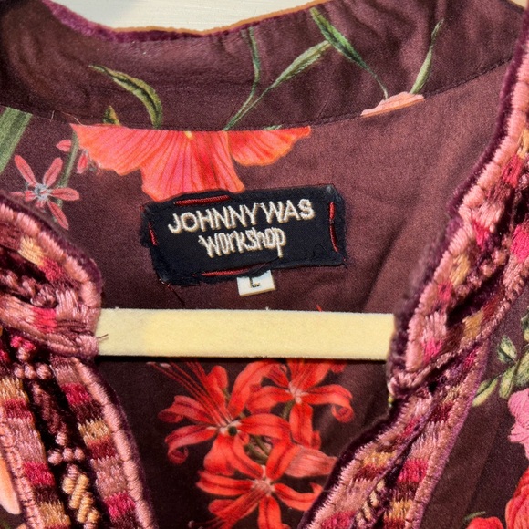 Women’s Johnny Was Workshop Paris Effortless Tunic Top Silk Velvet Blouse L - Picture 3 of 6